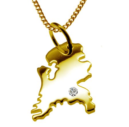 50cm Kette + Holland mit Brillant am Wunschort 585 Gold