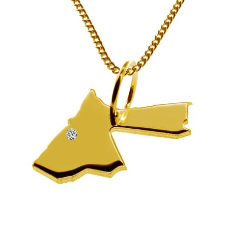 50cm Kette + Jordanien mit Brillant am Wunschort 585 Gold – Bild 3