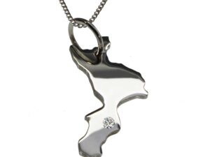 50cm Kette + Kalabrien mit Brillant am Wunschort  in 925 Silber