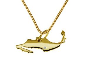 50cm Kette + Mexiko mit Brillant am Wunschort 585 Gold
