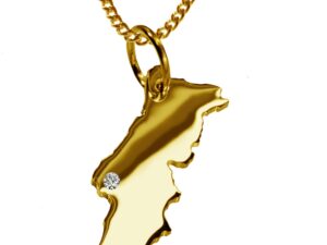 50cm Kette + Portugal mit Brillant am Wunschort 585 Gold