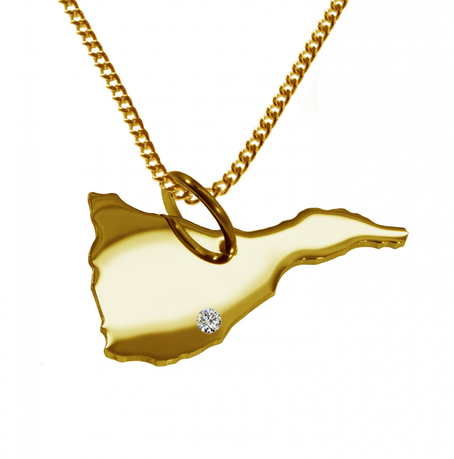 50cm Kette + Teneriffa mit Brillant am Wunschort 585 Gold