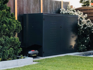 Gartenbox- Fahrradgarage FD mit Pultdach aus Aluminium RAL-7016 Anthrazit