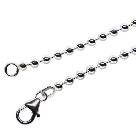 Kugelkette 2,5mm - 925 Silber - Karabiner-Verschluss - 70cm