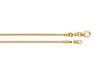 Halsreif Omega 1,5mm - 42cm - 585 Gelbgold mit Schraubverschluss