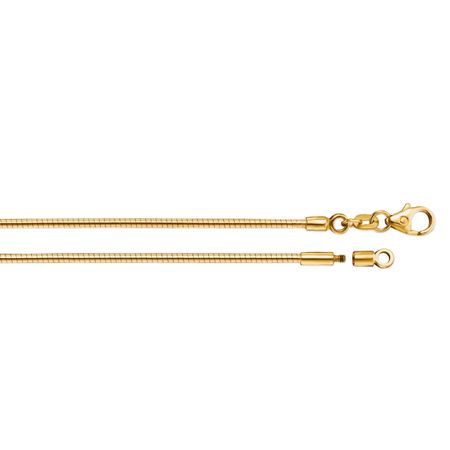 Halsreif Omega 1,5mm - 45cm - 585 Gelbgold mit Schraubverschluss