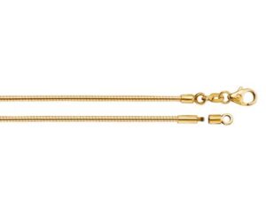 Halsreif Omega 1,5mm - 45cm - 585 Gelbgold mit Schraubverschluss