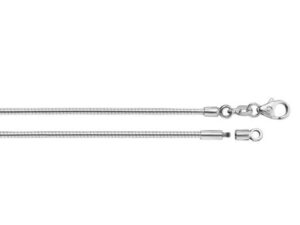 Halsreif Omega 1,5mm - 42cm - 585 Weißgold mit Schraubverschluss