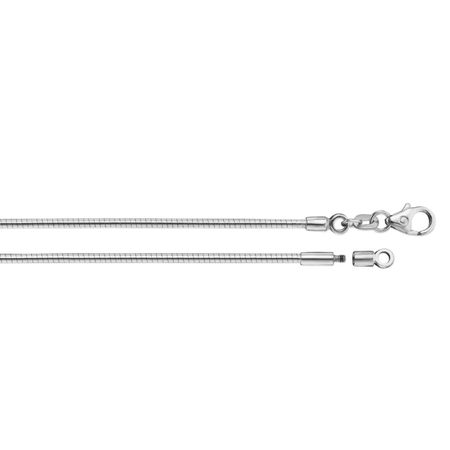 Halsreif Omega 1,5mm - 50cm - 585 Weißgold mit Schraubverschluss