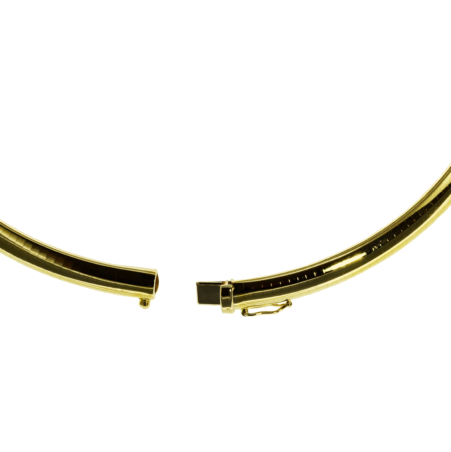 Halsreif Omega 3mm flach - 42cm 750 Gelbgold – Bild 3