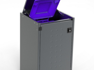 Müllbox Typ Boxxi Stahl verzinkt Anthrazit RAL-7016 mit Kipp-Deckel für 1x 240L